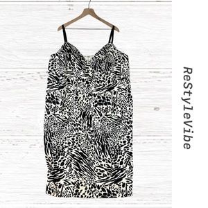 SERGIO HUDSON X TARGET Women’s Size 4X Dress Midi Bodycon Animal Print Stretch